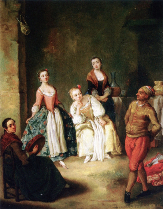 La Furlana, vintage artwork by Pietro Longhi, 12x8" (A4) Poster