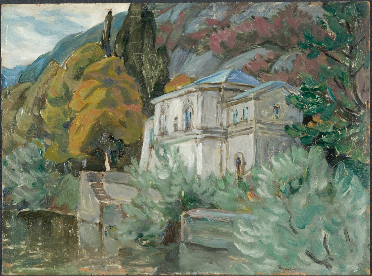by  Lago di Como. Study from Italy, vintage artwork by Anna Boberg, 12x8" (A4) Poster