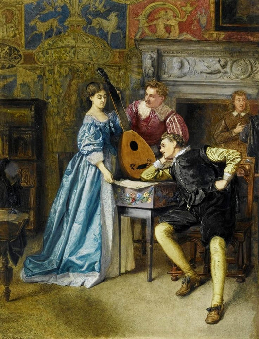 The music party, vintage artwork by Edward Killingworth Johnson, 12x8" (A4) Poster