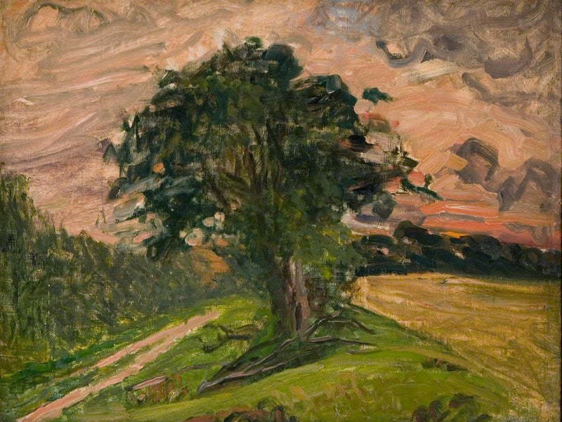 Evening Landscape in Tisvilde, vintage artwork by Albert Gottschalk, 12x8" (A4) Poster