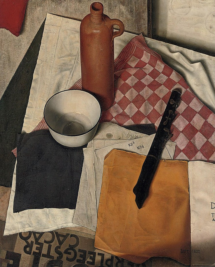 Still-Life with Flute, vintage artwork by Dick Ket, 12x8" (A4) Poster