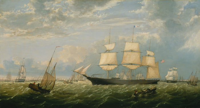 The Golden State Entering New York Harbor, vintage artwork by Fitz Henry Lane, A3 (16x12