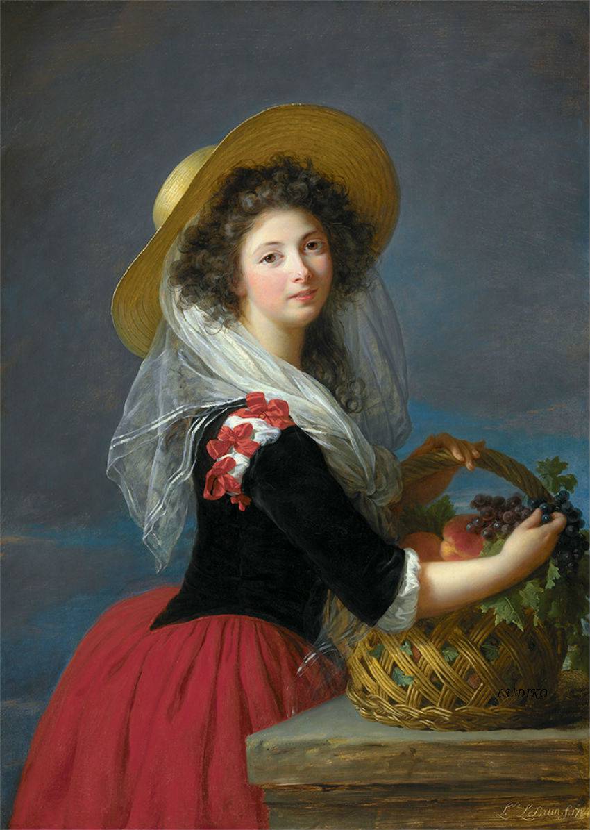Duchesse de Caderousse, vintage artwork by Élisabeth Vigee-Lebrun, 12x8" (A4) Poster