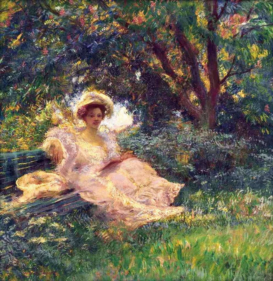 Sous les arbres, vintage artwork by Gaston La Touche, 12x8" (A4) Poster