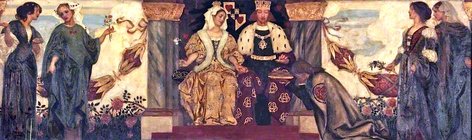 King and Queen of Hearts (triptych, centre panel), vintage artwork by Robert Anning Bell, 12x8" (A4) Poster