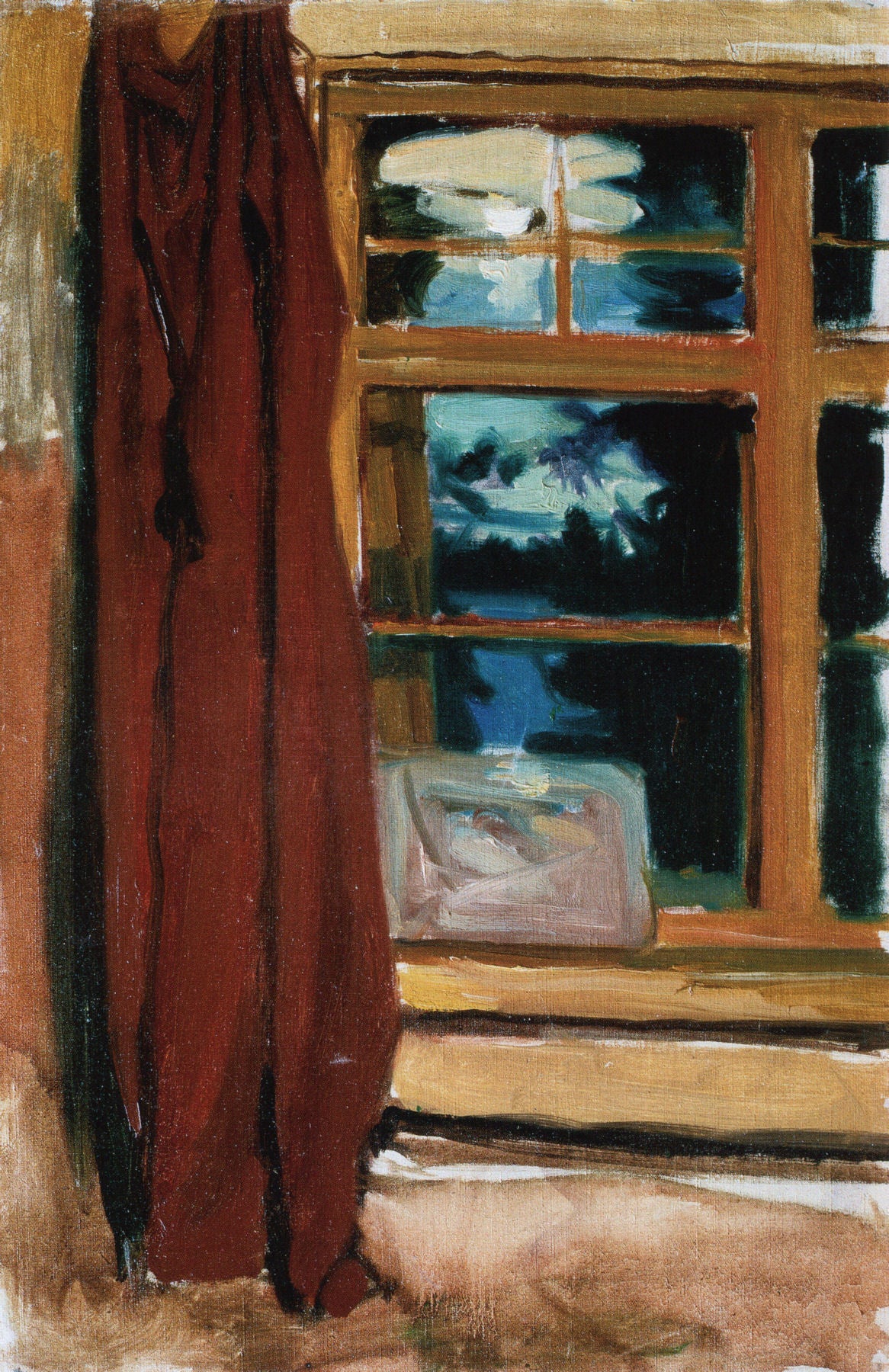 Kalela's Library in Moonlight, vintage artwork by Akseli Gallen-Kallela, 12x8" (A4) Poster