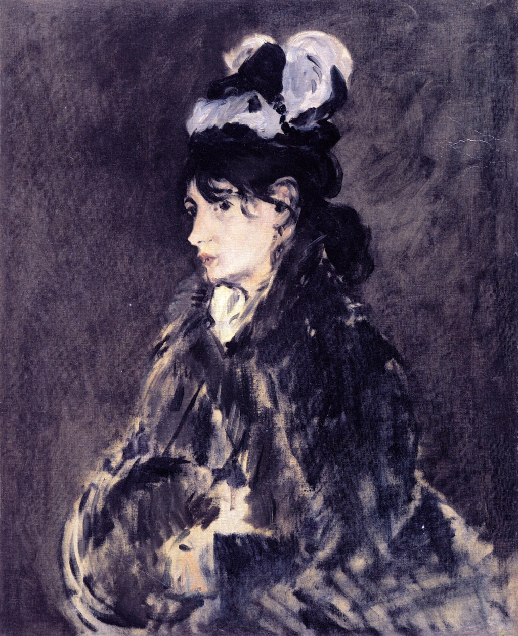 Berthe Morisot, vintage artwork by Édouard Manet, 12x8" (A4) Poster