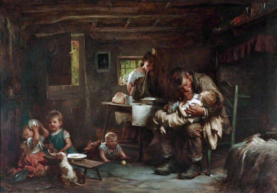 The Widower, vintage artwork by Sir Luke Fildes, 12x8" (A4) Poster