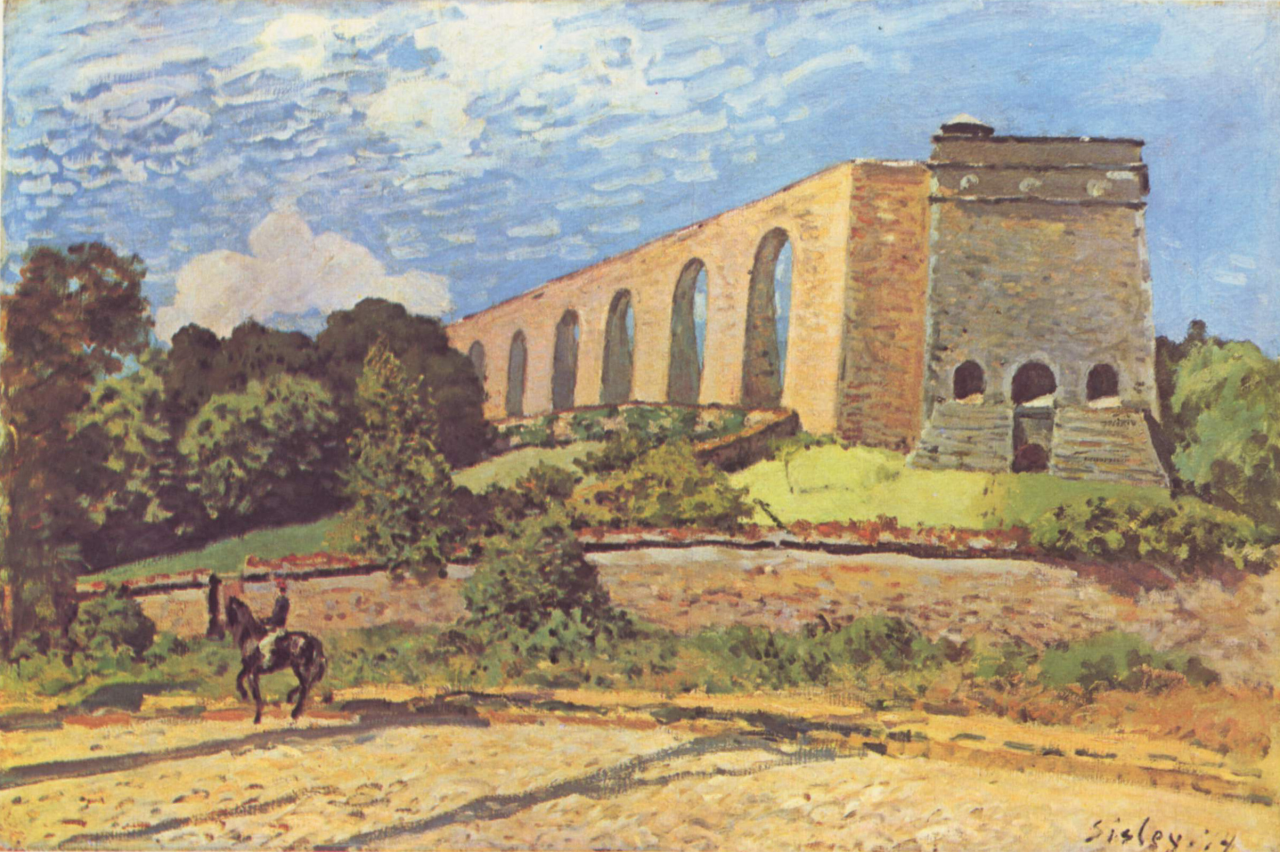 Aqueduct at Marly, vintage artwork by Alfred Sisley, 12x8" (A4) Poster
