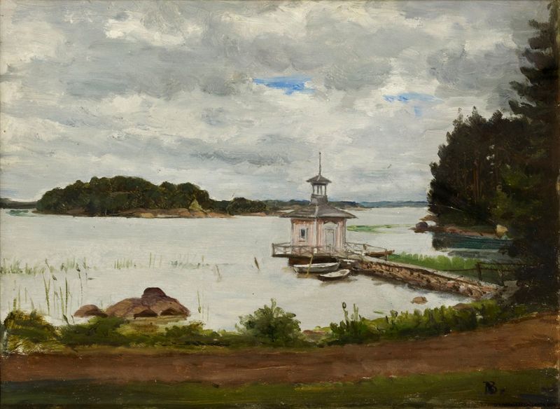View from Meilahti, vintage artwork by Adolf von Becker, 12x8" (A4) Poster