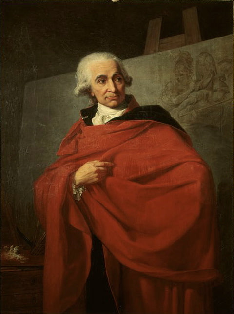 Portrait of Louis Jean François Lagrenee, vintage artwork by Jean Laurent Mosnier, 12x8" (A4) Poster