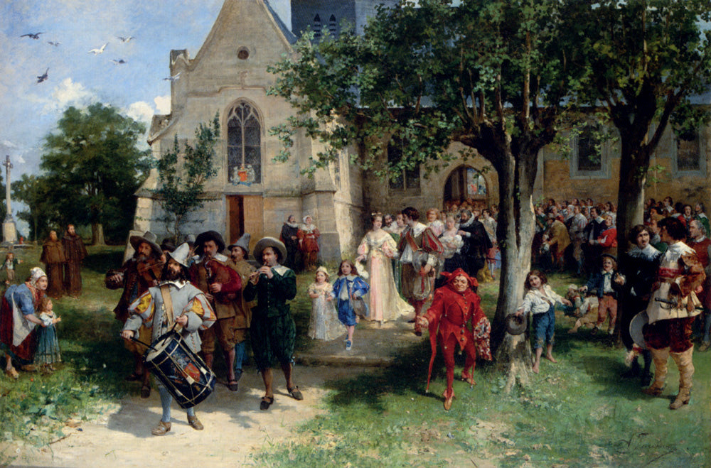 The Baptism, vintage artwork by Alfred-Louis Vigny Jacomin, 12x8" (A4) Poster
