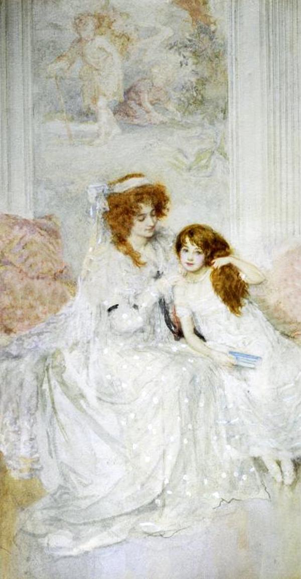 Tender Loving Care, vintage artwork by Mary Louisa Gow, 12x8" (A4) Poster