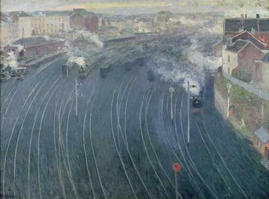 Gare du Luxembourg in Brussels, vintage artwork by Henri Ottmann, 12x8" (A4) Poster