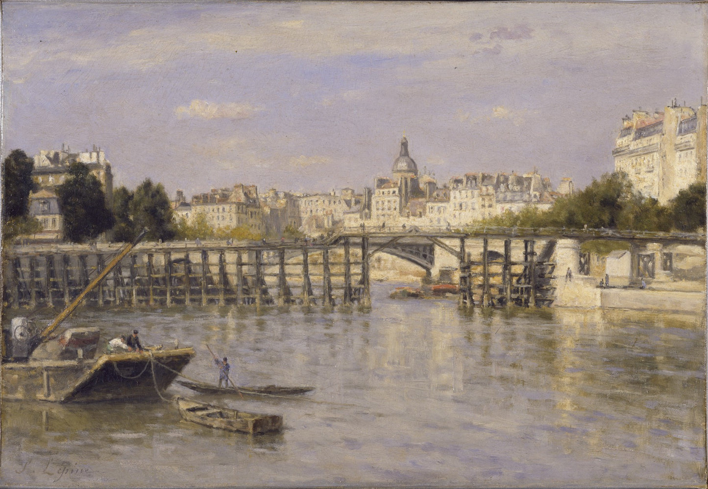 The Estacade Bridge, vintage artwork by Stanislas Lepine, 12x8" (A4) Poster
