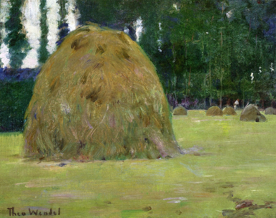 Haystacks in Giverny, France by Theodore Wendel,A3(16x12")Poster