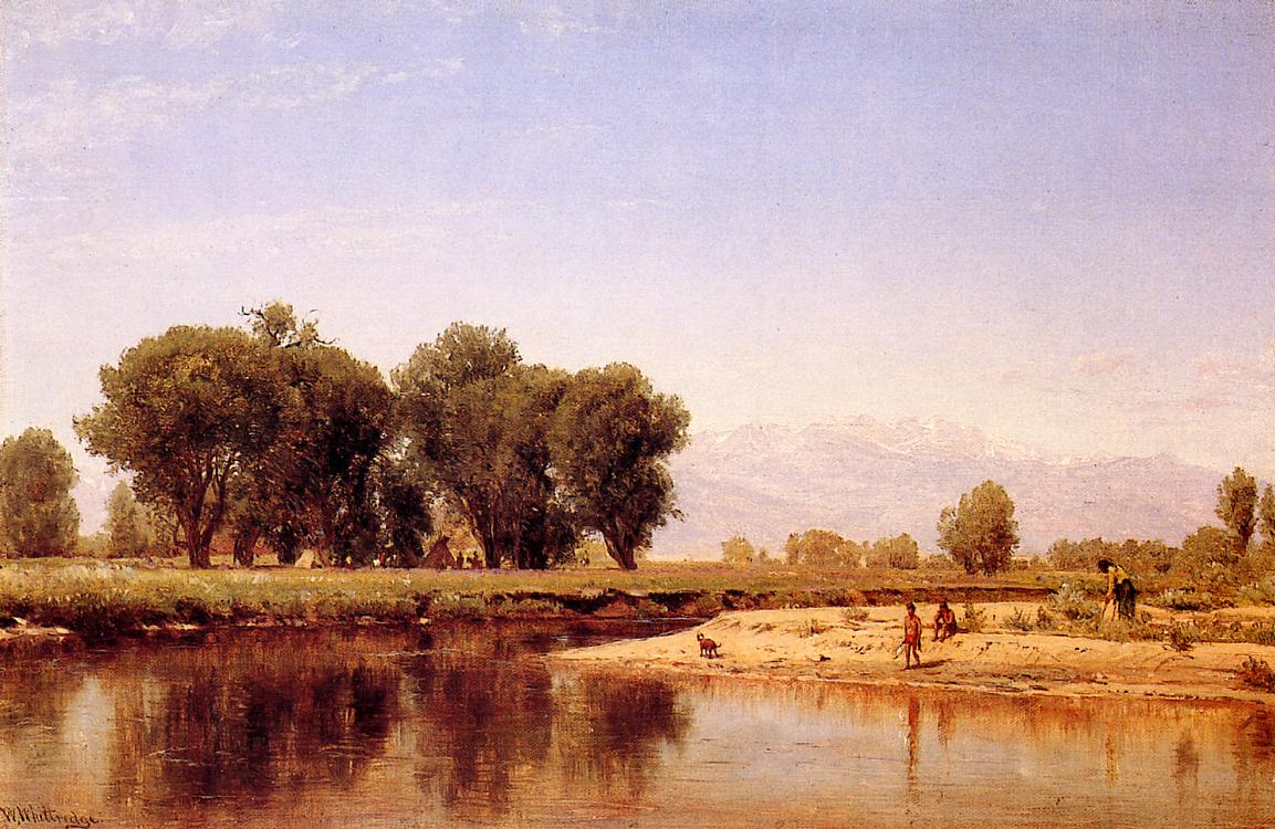 Indian Emcampment on the Platte River, vintage artwork by Thomas Worthington Whittredge, A3 (16x12") Poster Print
