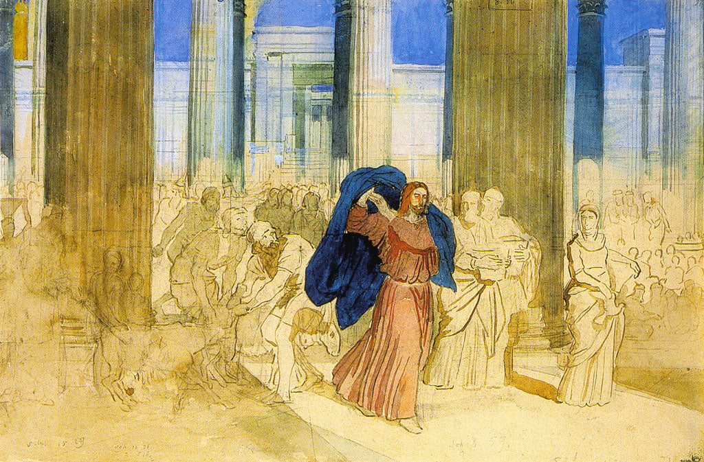 Cleansing of the Temple, vintage artwork by Alexander Ivanov, A3 (16x12") Poster Print