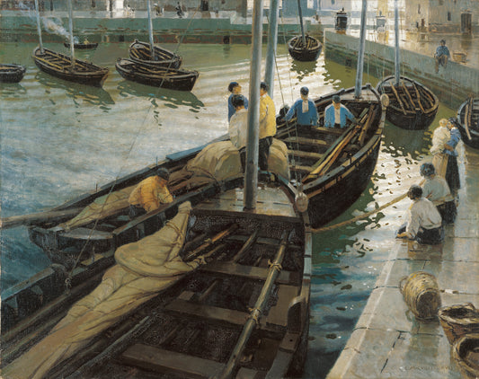 Return from the Catch, vintage artwork by Enrique Martinez Cubells, 12x8" (A4) Poster