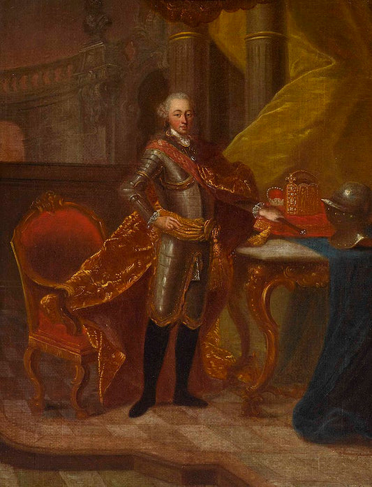 Karl Theodor von der Pfalz, vintage artwork by Peter Jacob Horemans, 12x8" (A4) Poster