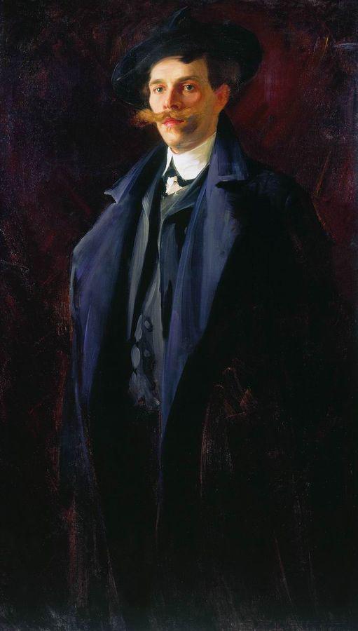 Portrait of Painter V.V. Belyashin, vintage artwork by Ivan Kulikov, 12x8" (A4) Poster
