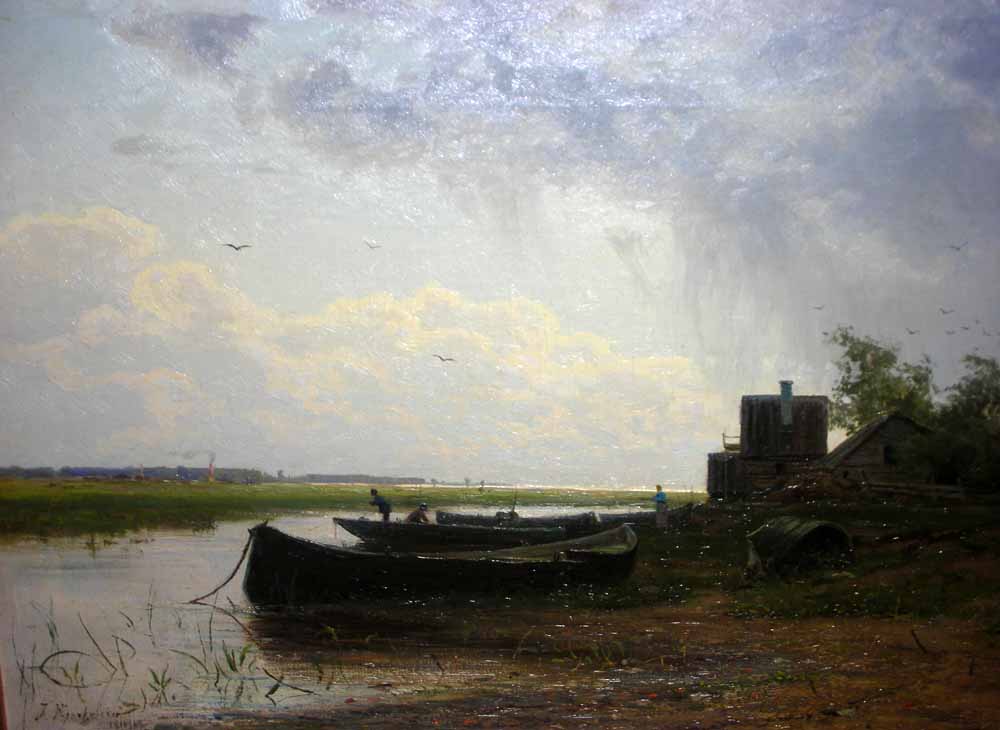 Landscape with a Boat by Iosif Krachkovsky,A3(16x12")Poster
