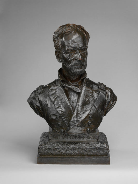 General William Tecumseh Sherman (Bust), vintage artwork by Augustus Saint-Gaudens, 12x8" (A4) Poster
