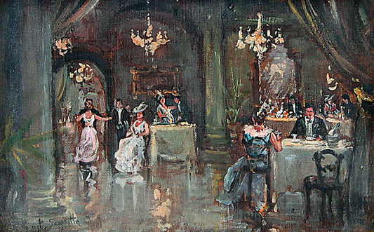 Gala Evening, vintage artwork by Pietro Scoppetta, 12x8" (A4) Poster