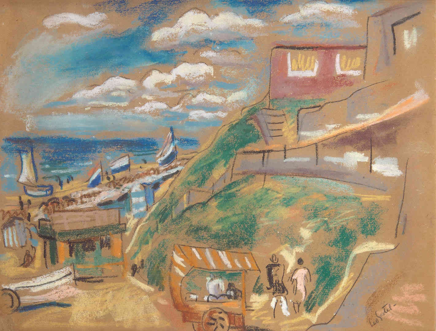 Beach at Zandvoort by Leo Gestel,16x12(A3) Poster
