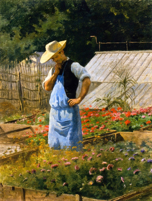 A Corner of the Rose Garden at Bagatelle, vintage artwork by Henri Adolphe Laissement, 12x8" (A4) Poster