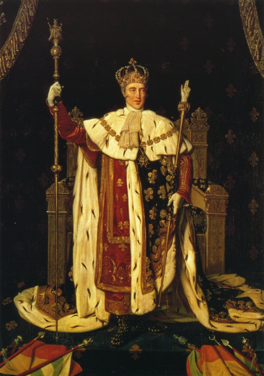 Charles X inn his Coronation Robes, vintage artwork by Jean-Auguste-Dominique Ingres, 12x8" (A4) Poster