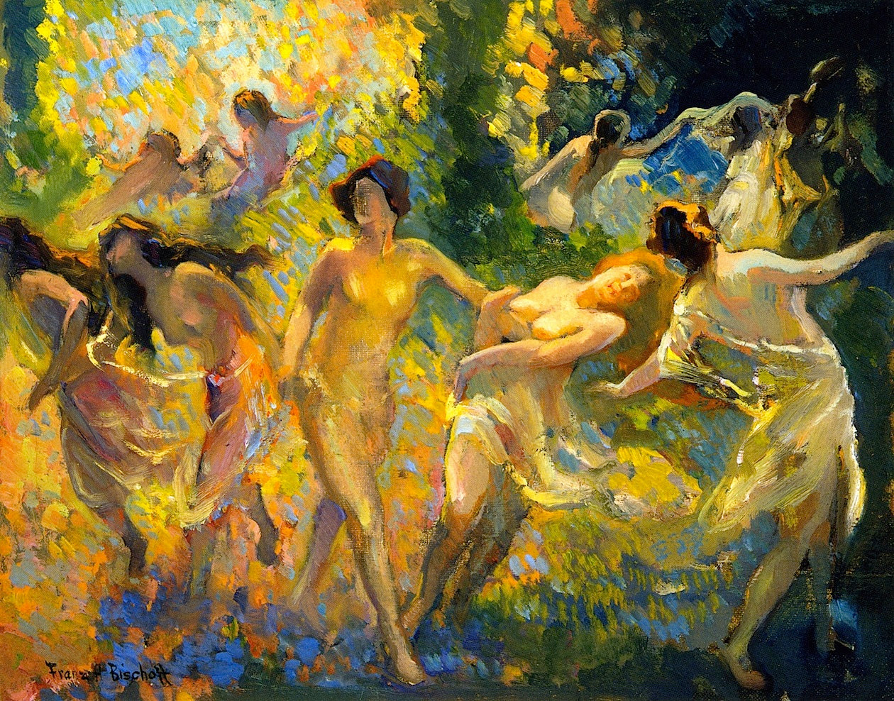 Dancing Women by Franz Bischoff,A3(16x12")Poster
