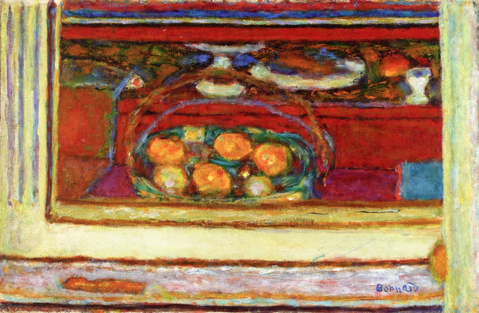 Basket of Fruit Reflected in a Mirror by Pierre Bonnard,A3(16x12