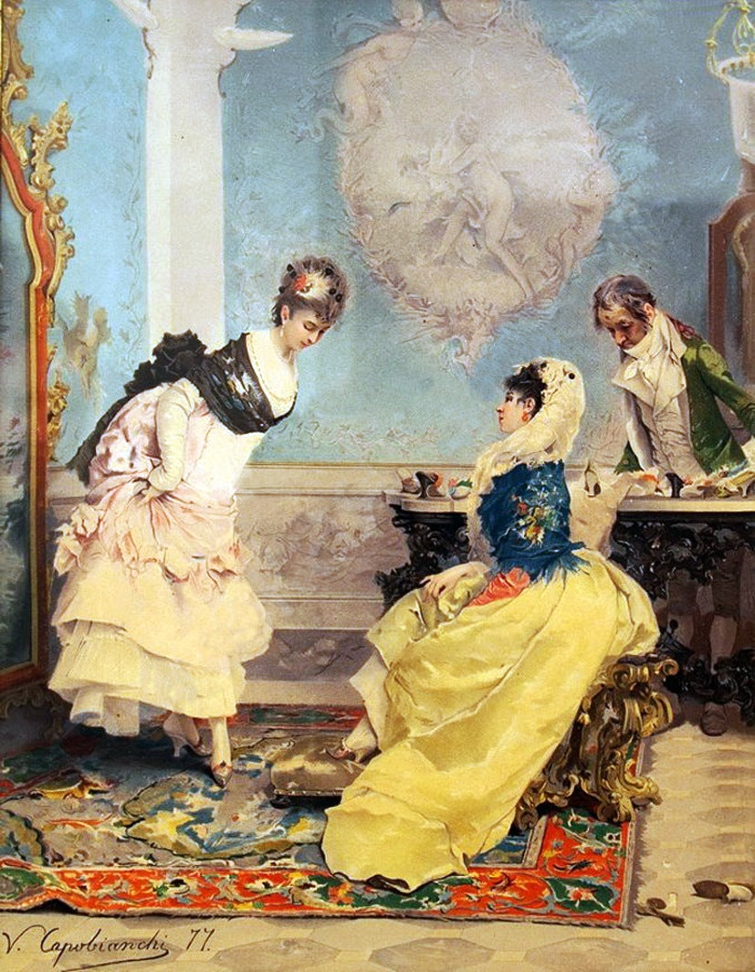Women of Fashion, vintage artwork by Vincente Capobianchi, 12x8" (A4) Poster