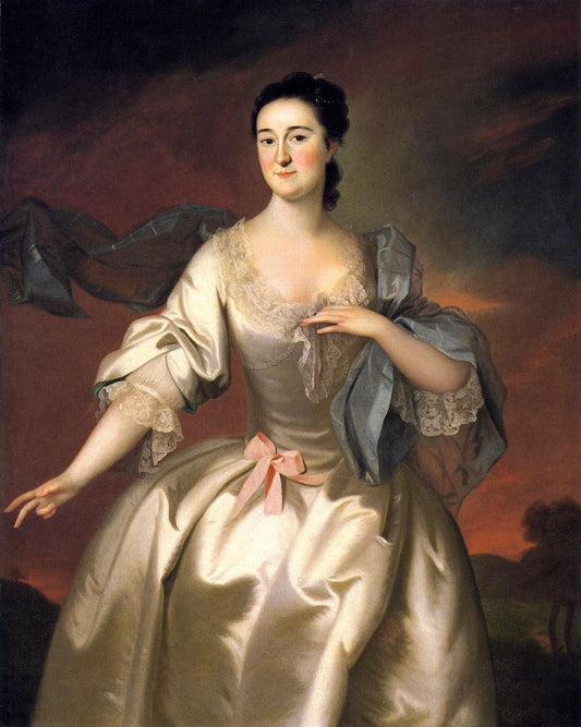 Mrs. James Pitts, vintage artwork by Joseph Blackburn, 12x8" (A4) Poster