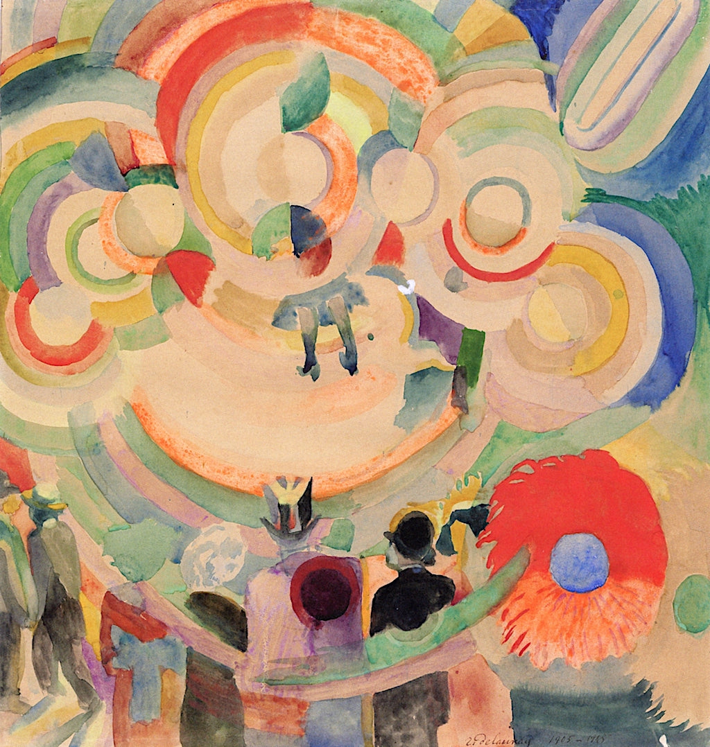Manège de Cochons, vintage artwork by Robert Delaunay, 12x8" (A4) Poster