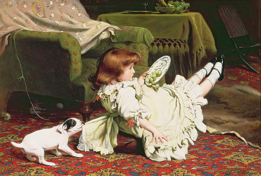 A Mischievous Puppy, vintage artwork by Charles Burton Barber, 12x8" (A4) Poster