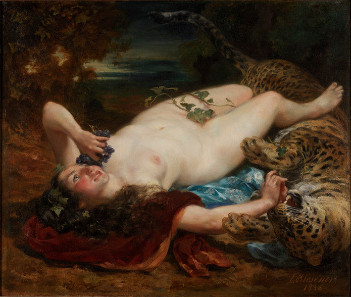 Leda and th Swan, vintage artwork by Louis Antoine Leon Riesener, A3 (16x12") Poster Print