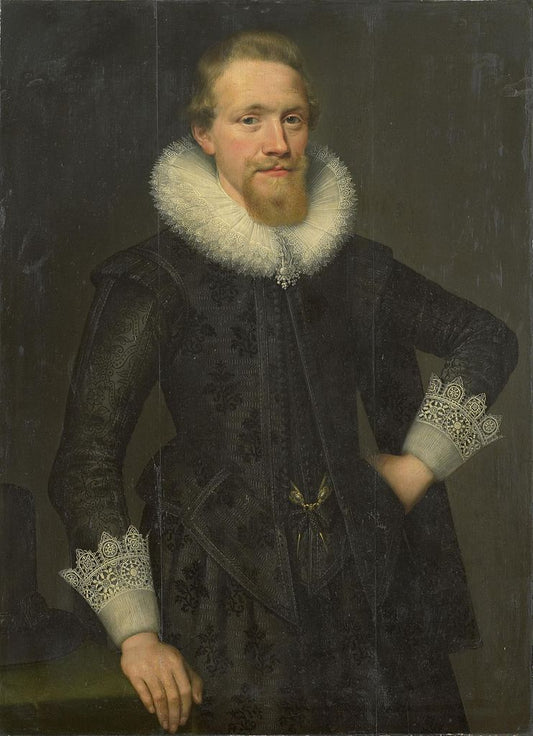 Portrait of Jacob Pergens, vintage artwork by Salomon Mesdach, 12x8" (A4) Poster