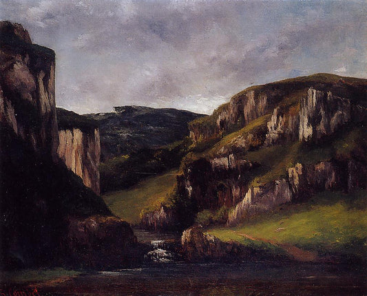 Cliffs near Ornans, vintage artwork by Gustave Courbet, A3 (16x12") Poster Print