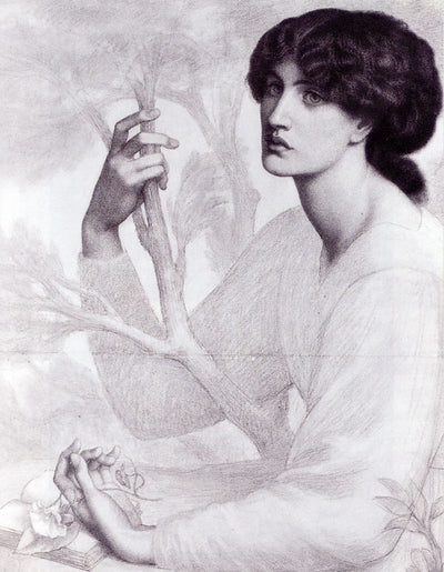 The Day Dream - study, vintage artwork by Dante Gabriel Rossetti, 12x8" (A4) Poster