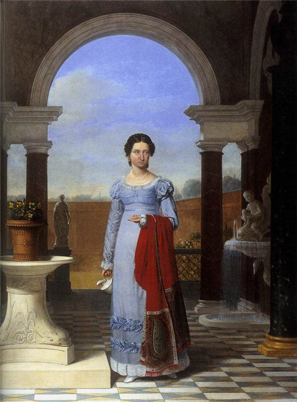 Portrait of Colette Versavel, Wife of Isaac J. de Meyer, vintage artwork by Joseph-Francois Ducq, 12x8" (A4) Poster
