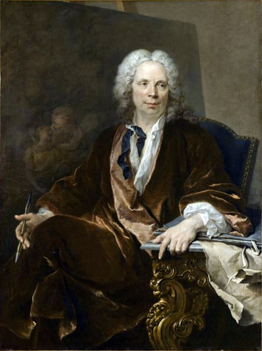 Portrait of Painter Louis Galloche, vintage artwork by Louis Tocque, 12x8" (A4) Poster