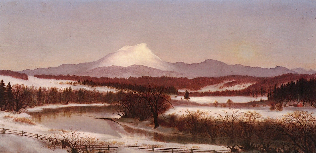 Camel's Hump in Winter, vintage artwork by Charles Louis Heyde, 12x8" (A4) Poster