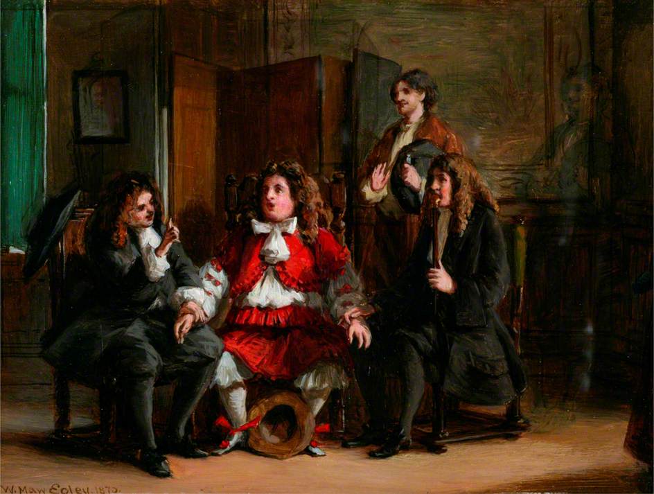 Scene from Molière's 'Monsieur de Pourceaugnac', vintage artwork by William Maw Egley, 12x8" (A4) Poster
