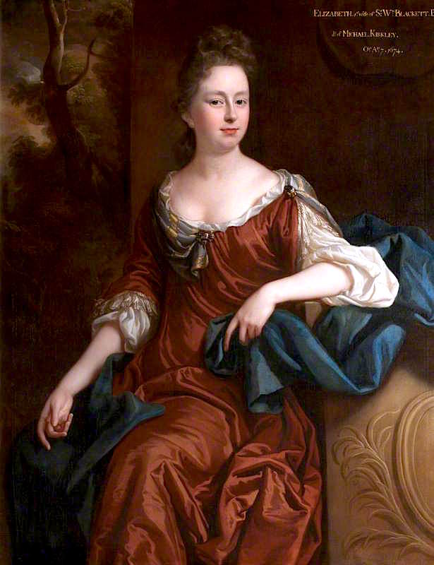 Elizabeth Kirkley, First Wife of Sir William Blackett, 1st Bt, vintage artwork by John Closterman, 12x8" (A4) Poster