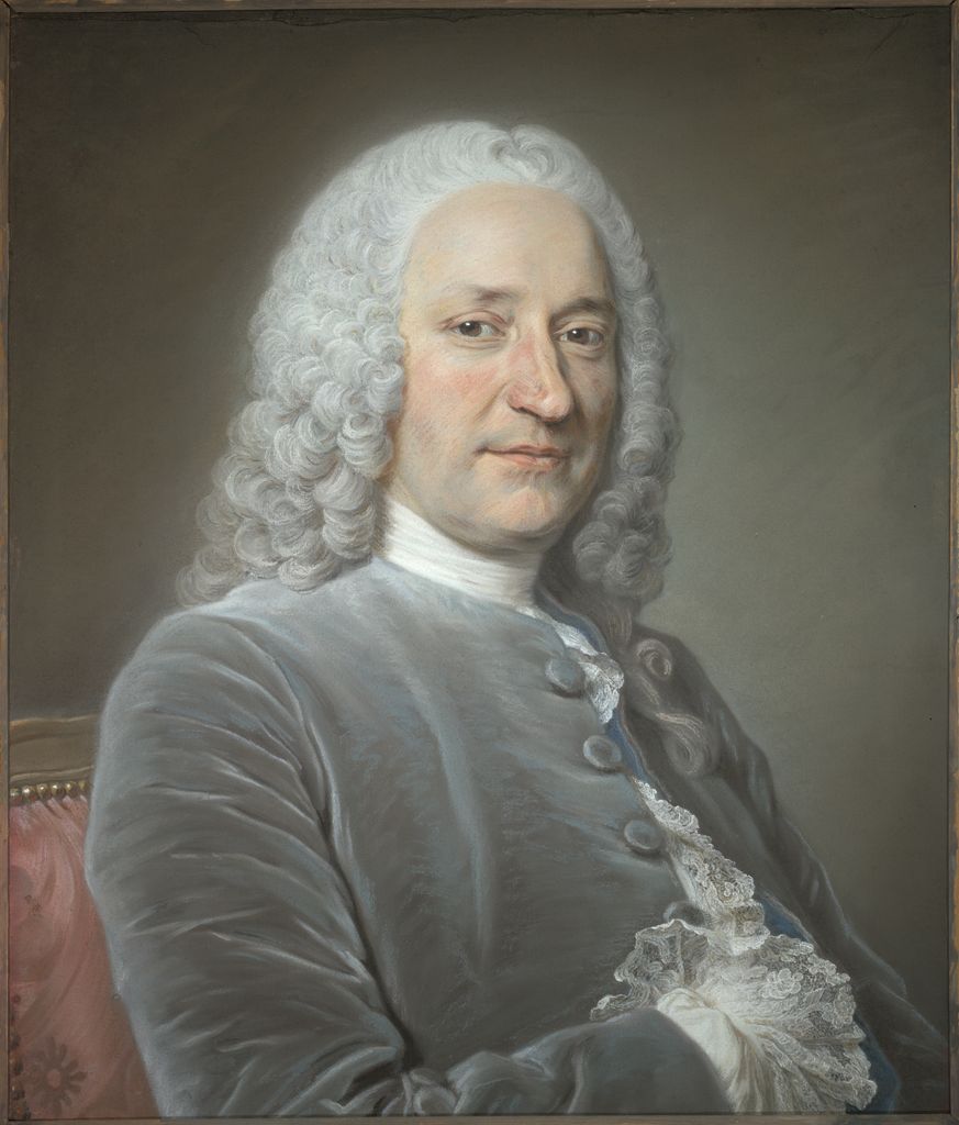 Portrait of Jean de Jullienne, vintage artwork by Maurice Quentin de La Tour, 12x8" (A4) Poster