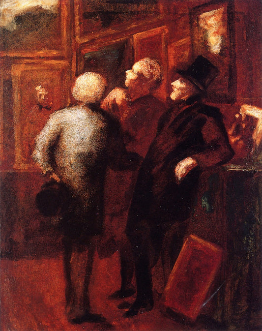 Art Lovers, vintage artwork by Honore Daumier, A3 (16x12") Poster Print