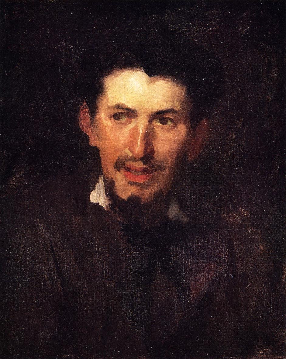 Portrait of a Fellow Artist, vintage artwork by Frank Duveneck, 12x8" (A4) Poster