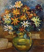 Flowers in a Copper Vase, vintage artwork by Blanche Hoschede-Monet, 12x8" (A4) Poster